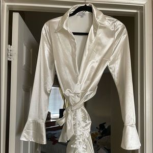 Low Cut Mini Dress - Long Shelves